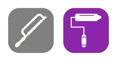 Hacksaw and Paint Roller Icon vector