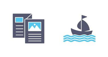 Brochure and Boat  Icon vector