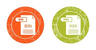 BIN and RSS Icon vector