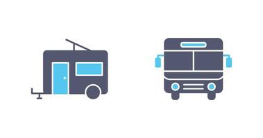 Bus and trailer Icon vector