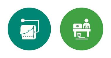 Tissue Roll and Worker Icon vector