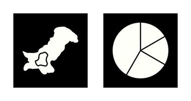Map and Pie Icon vector
