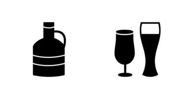 moon shine and beer glasses Icon vector