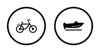 Bicycle and Speed Boat Icon vector