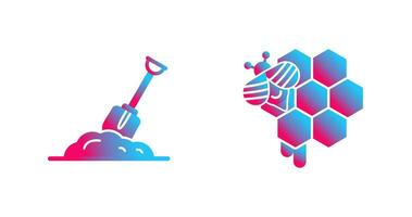 Digging and Honeycomb Icon vector