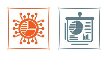Pie Chart and Presentation Icon vector