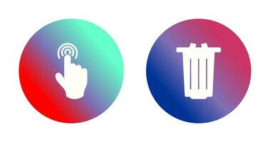 danger of hand press and garbage Icon vector
