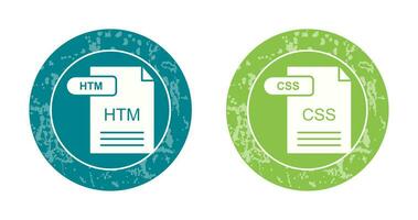 HTM and CSS Icon vector