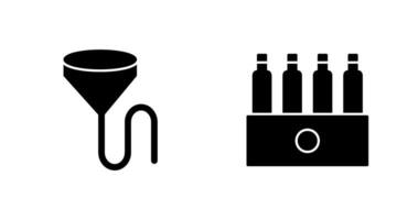 beer bong and pack of beers Icon vector