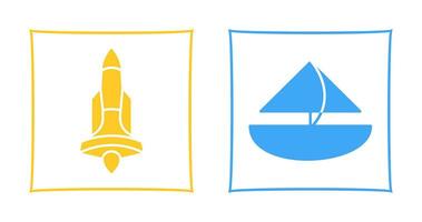 Rocket and Small Yacht Icon vector