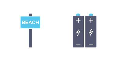 beach sign and batteries  Icon vector