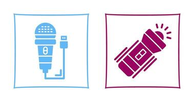 Microphone and Flashlight Icon vector