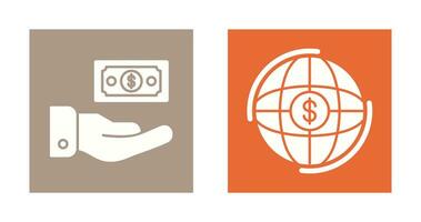 Money and Globe Icon vector