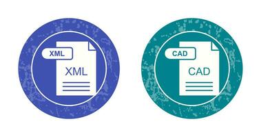 XML and CAD Icon vector