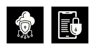 Data Protection and Smart Phone Icon vector