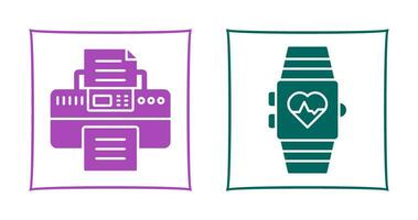 Smartwatch and Printer Icon vector