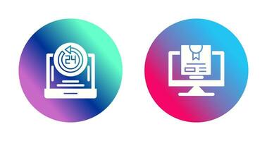 24h Support and New Lable Icon vector