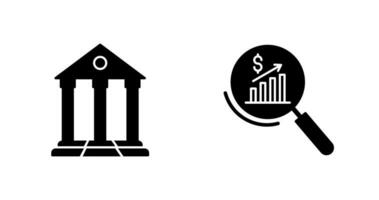 Parthenon and Statistics Icon vector