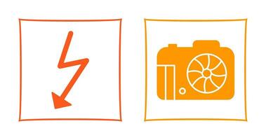 flash and camera Icon vector