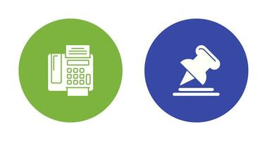 Fax Machine and Pin Icon vector