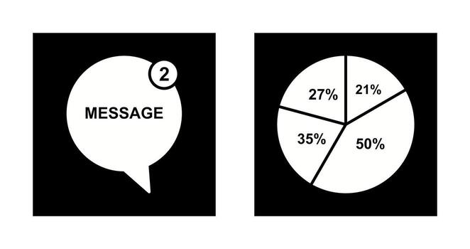 Message Bubbles and Pie Chart Icon vector
