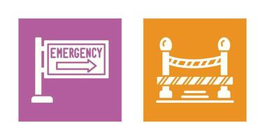 Emergency Sign and Do Not Cross Line, Icon vector