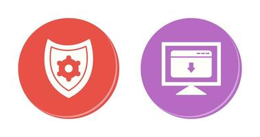 security settings and download webpage Icon vector