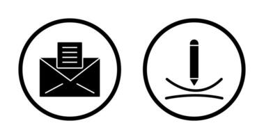 email documents and draw curve Icon vector