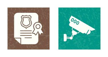 Document and Cctv Icon vector