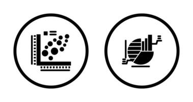 Plot and Pie Chart Icon vector