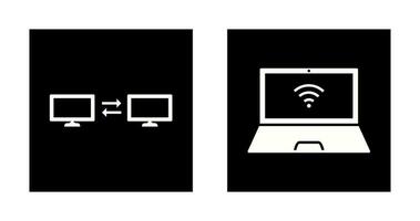 sharing system and connected laptop Icon vector