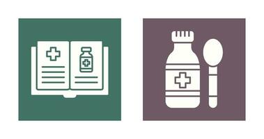 Medical Book and Syrup Icon vector