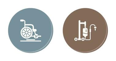 Wheel Chair and Intravenous Icon vector