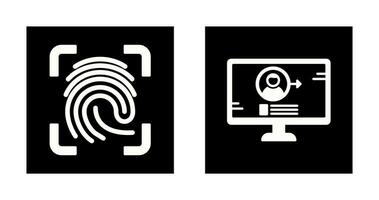 Log and Finger Print Icon vector