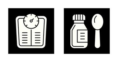 Weight Scale and Syrup Icon vector