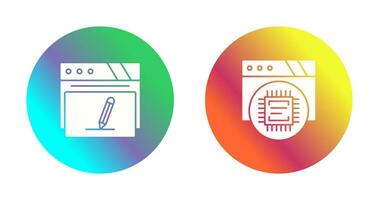 Edit and Cpu Icon Icon vector