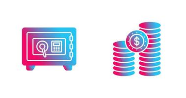 Safe Box and COINS Icon vector