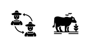 Connect and Cattle Icon vector