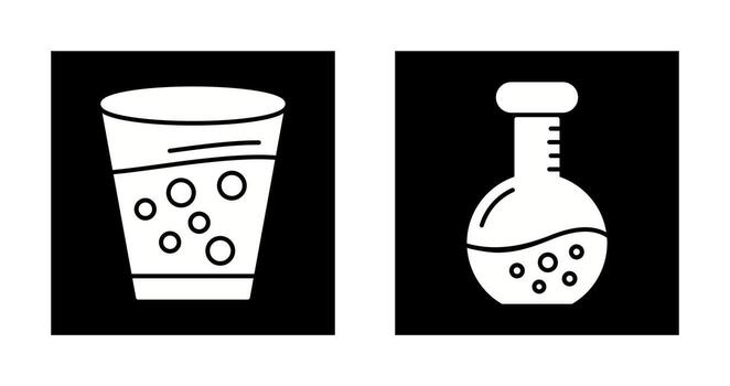 Antacid and Flask Icon vector