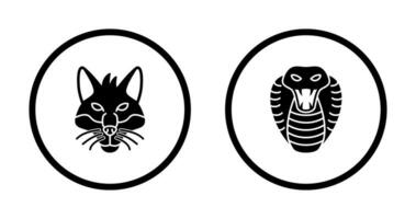 Fox and Snake Icon vector