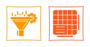 Filtering and Table Data Icon vector