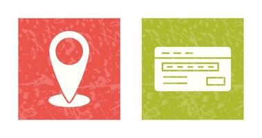 location and credit card Icon vector