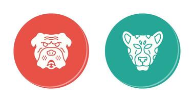 Bulldog and leopard Icon vector