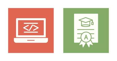 Coding and Report Card Icon vector