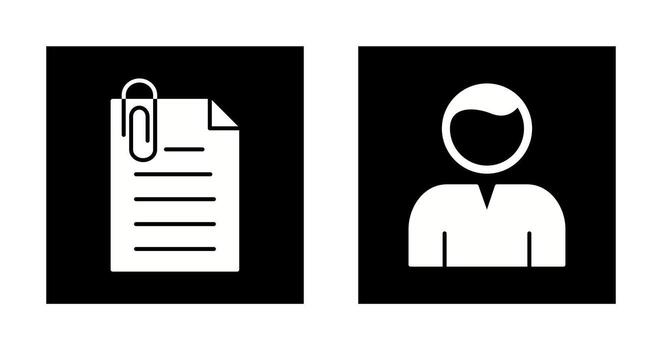 attachment and user Icon vector