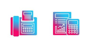 Fax and calculating Icon vector