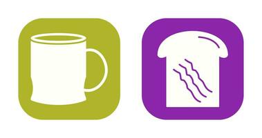 toast and coffee cup  Icon vector