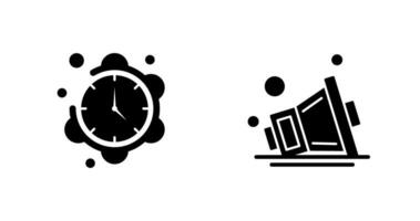 reloj y altavoz icono vector