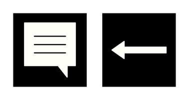 single chat bubble and left arrow Icon vector