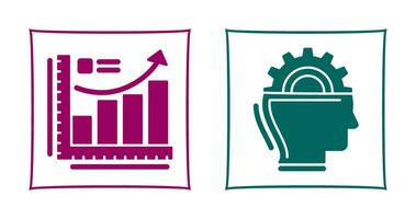 Growth Chart and Machine Learning Icon vector